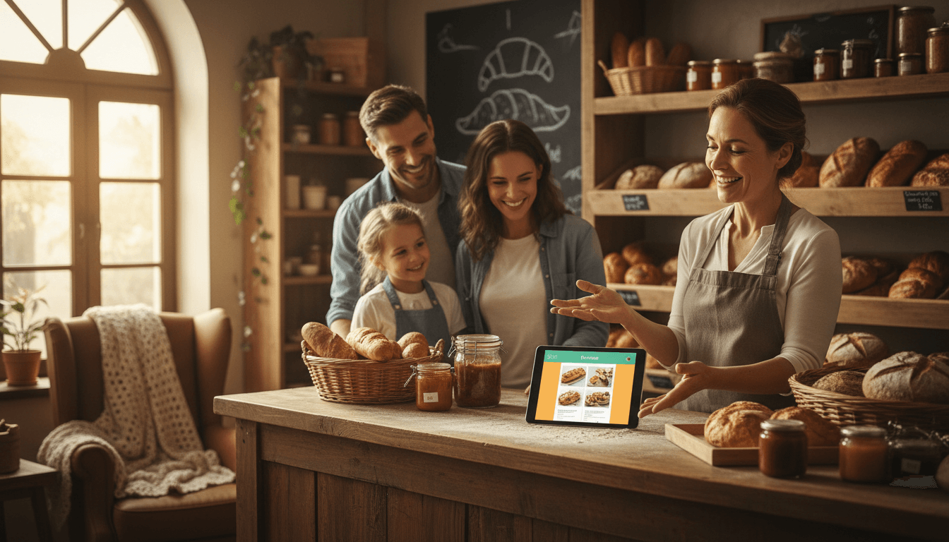 Weblish Connection: Small Business Owner Engaging on Social Media.