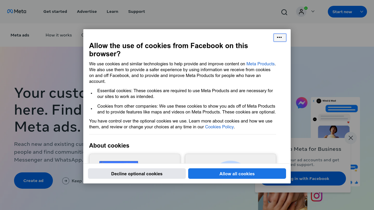 Weblish View: Instagram Ad Creative Setup Interface