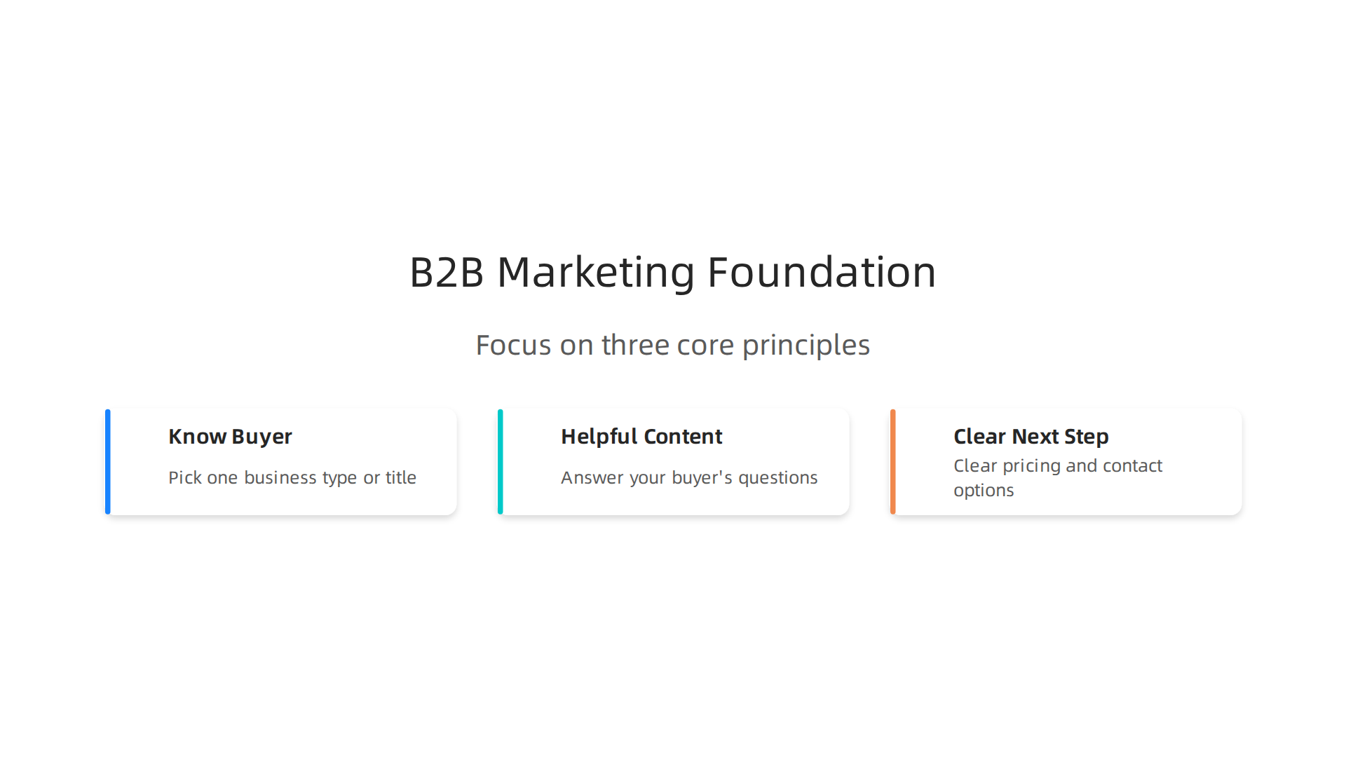Build a strong B2B marketing foundation by focusing on these three core principles.