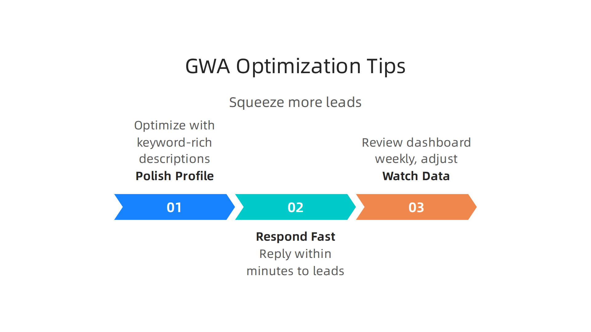 Essential practices for maximizing lead generation and results from GWA Search.