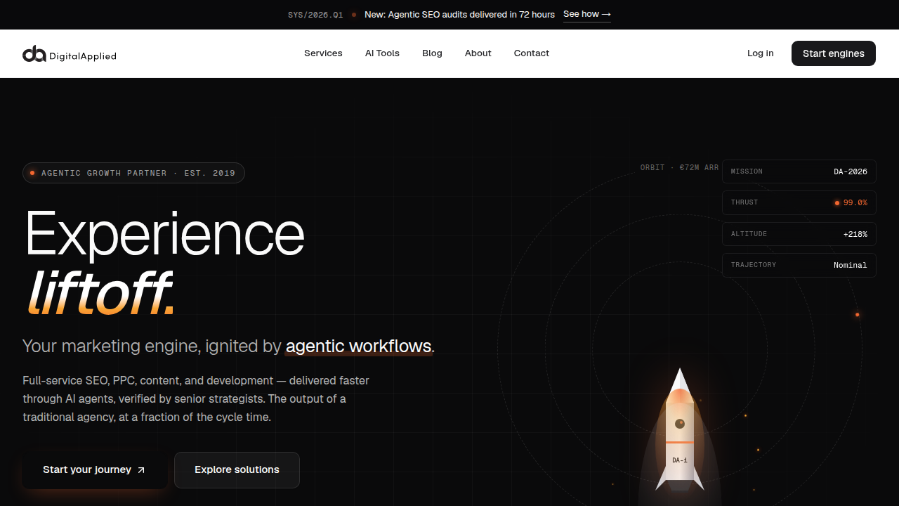 Screenshot of Digital Applied, a website discussing current SEO pricing and service costs for businesses.