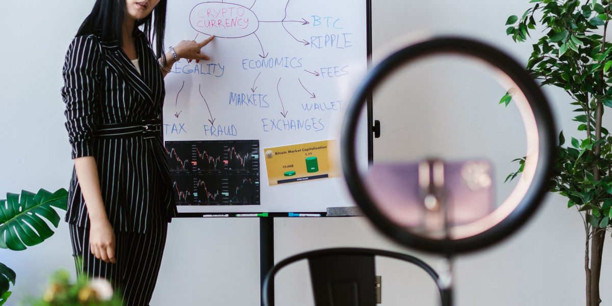 A person actively learning about new strategies for business growth and online presence.