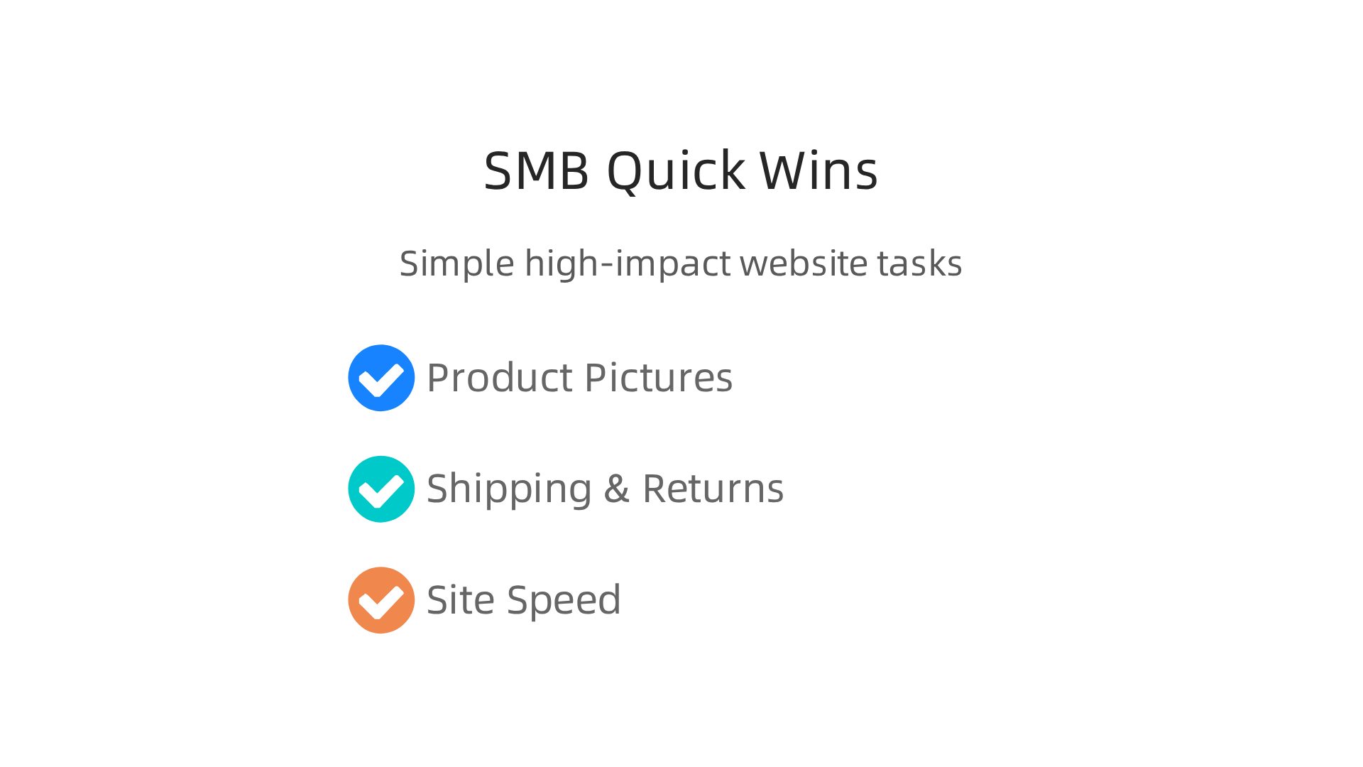 Simple, high-impact tasks small businesses can implement for immediate website improvements.