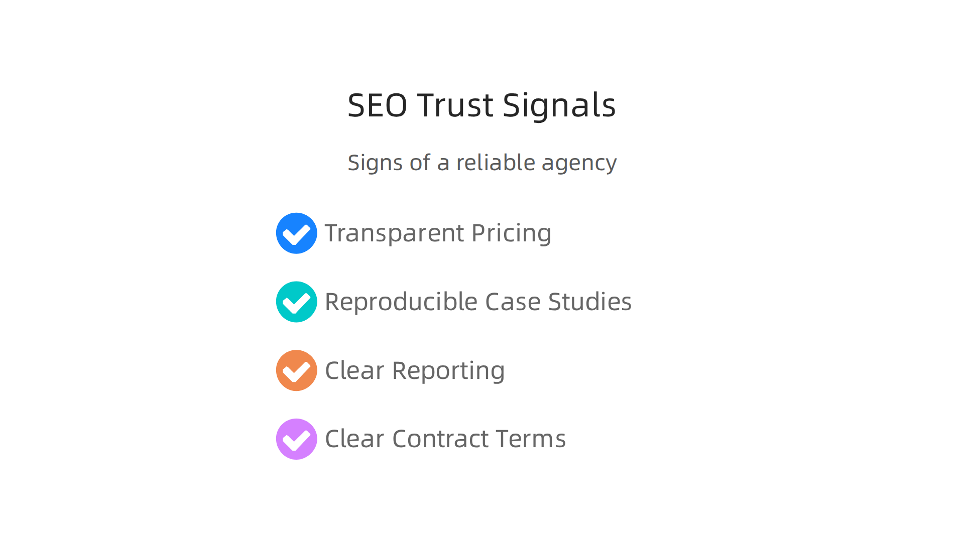 Key indicators that show an SEO agency is a reliable and transparent partner.