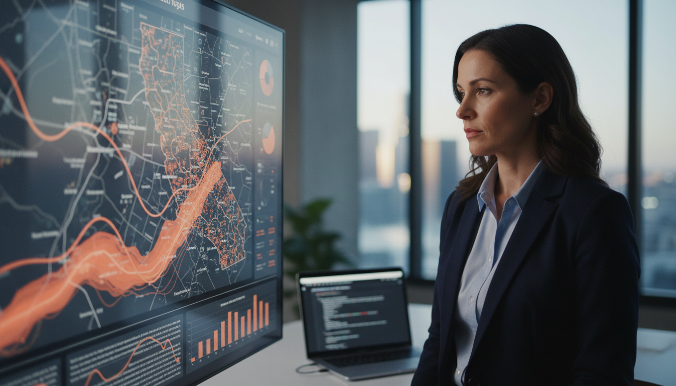 Expert analyzing hyper-local map data for weblish.io SEO strategy.