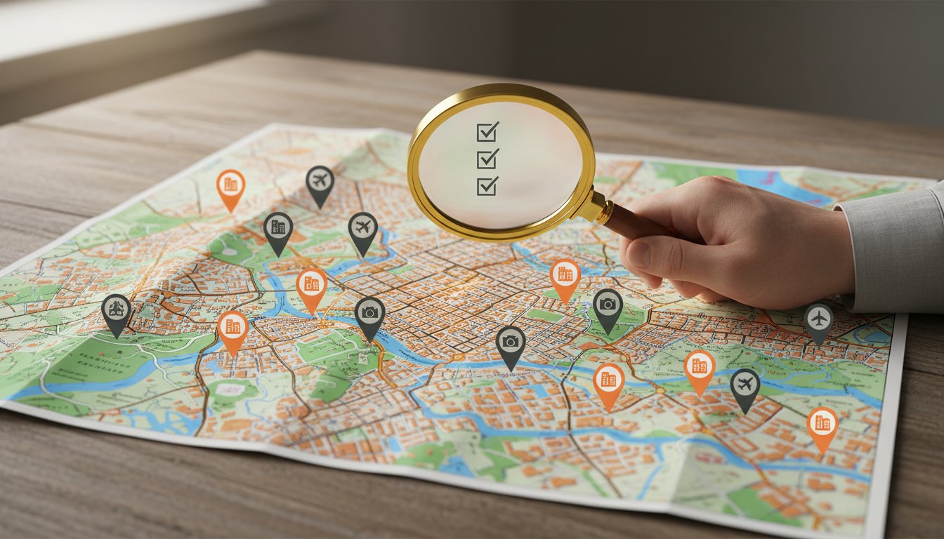 Local SEO Expert Magnifies City Map for weblish.io Business Growth Strategy