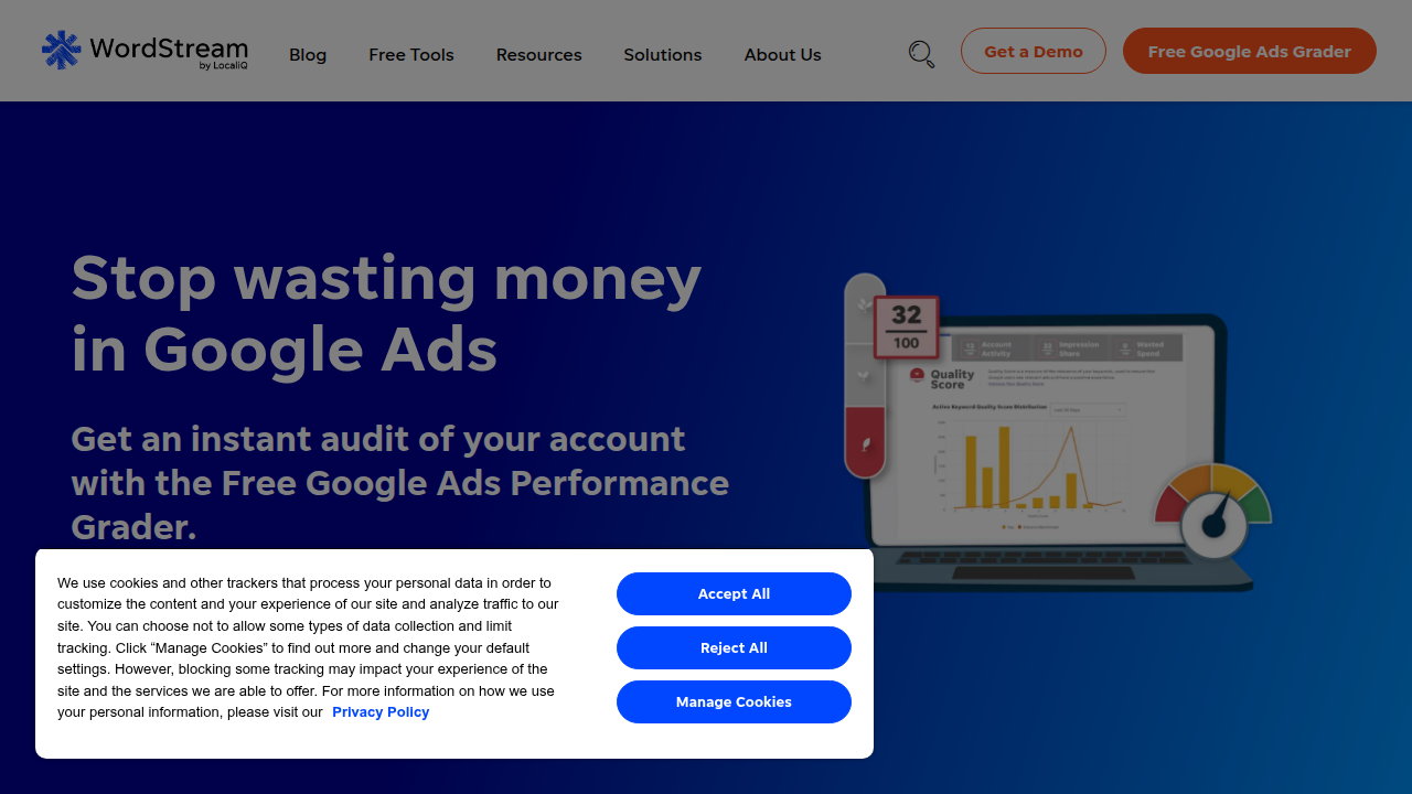 WordStream provides resources and tools for marketers, often citing industry benchmarks like small business lead generation.