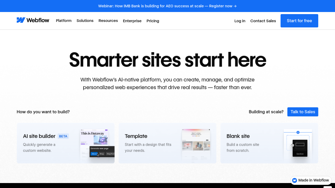 Weblish: Webflow Homepage Screenshot for Advanced Site Creation Inspiration