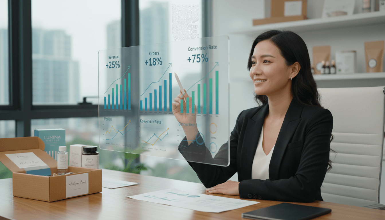 Weblish E-commerce Success: Business Owner Reviewing Shopify Analytics