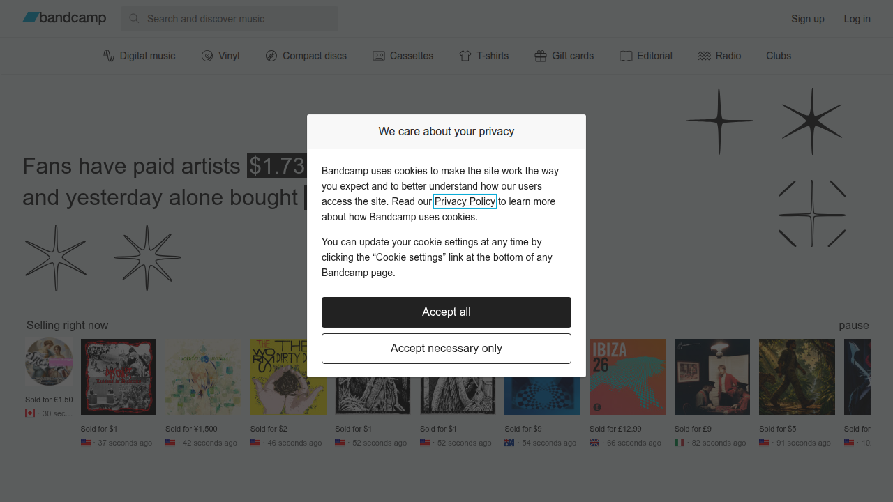 Bandcamp offers a platform for artists to sell music and merchandise directly to fans.