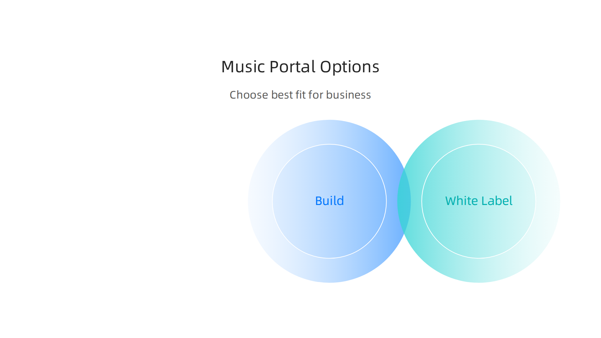 Compare the three main options for developing a music portal: build, white-label, or existing platform.