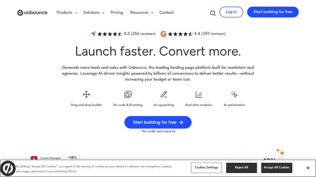 Unbounce's resources on leveraging AI marketing tools to enhance productivity and conversion rates.