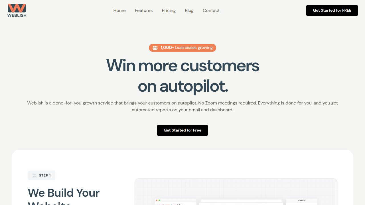 Explore Weblish's platform, offering web design, SEO, and ongoing management for small businesses.