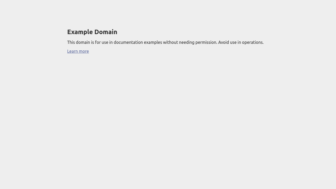 Weblish Web Basics: Example Domain Page for Accessibility Check