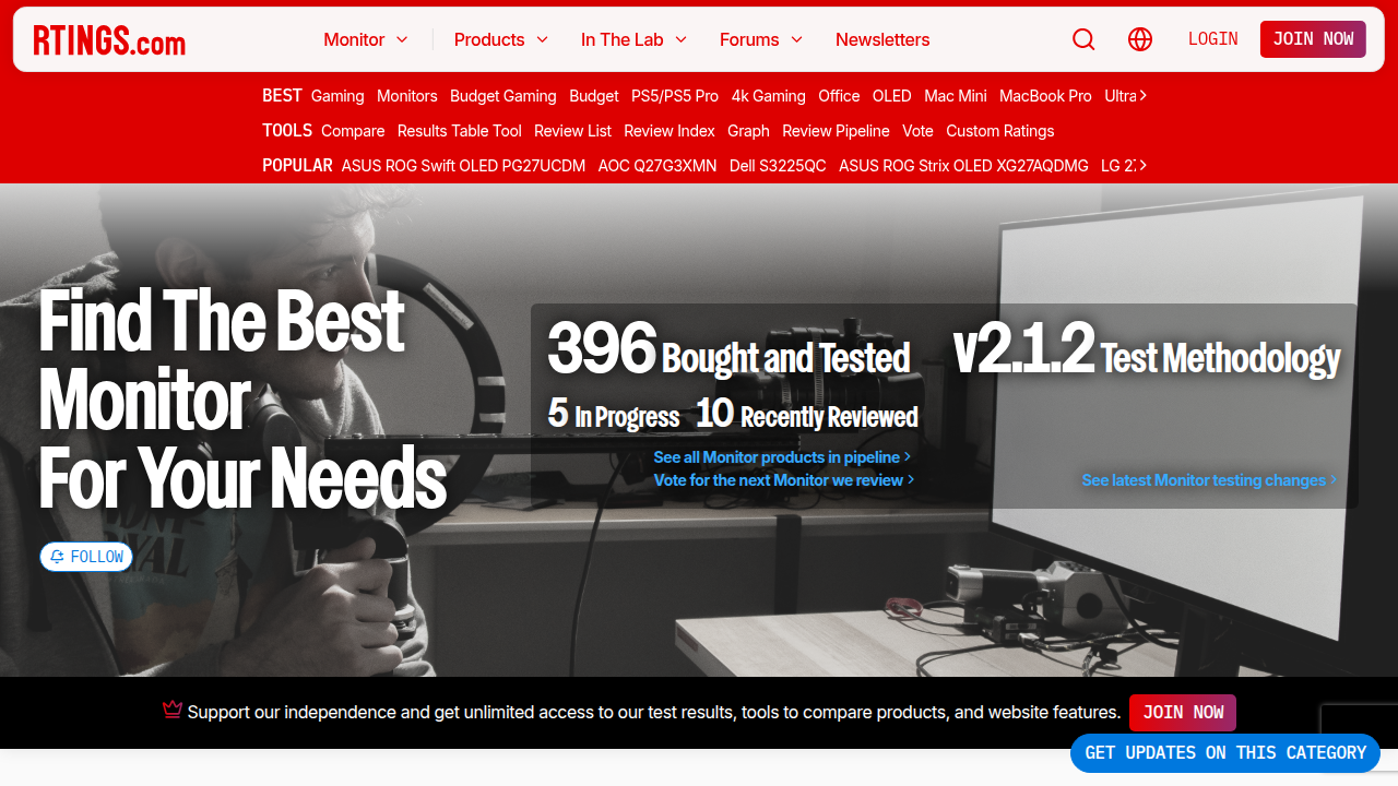 RTINGS.com offers detailed technical comparisons of monitors, helping designers assess performance and make informed purchasing decisions.