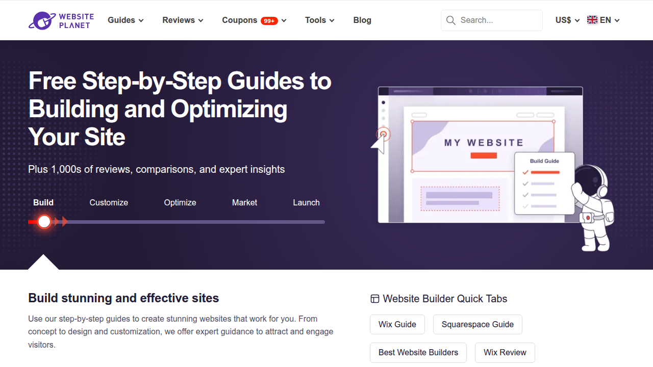 Website Planet offers reviews and comparisons of website builders.